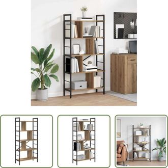 vidaXL Scaffali in legno - Libreria Rovere artigianale 75 x 30 x 156 cm Legno multistrato