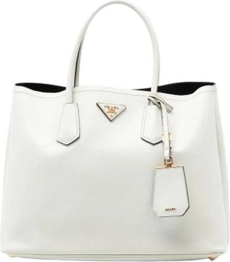 Prada Pre-owned Handbags, female, White, Size: ONE SIZE Pre-owned Leather Handbag