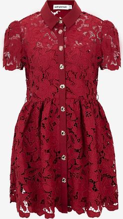 Self Portrait Mini-Hemdkleid aus Spitze mit G&uuml;rtel