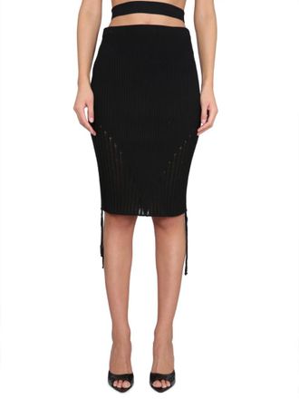 Andreadamo Black Pleated Midi Skirt