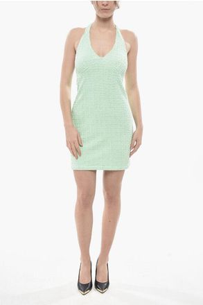 Givenchy Minidress Halterneck in Spugna con Motivo Monogram in Jacqua taglia 40