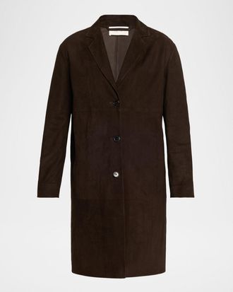 The Row Babilonia Suede Belted Single-Breasted Coat