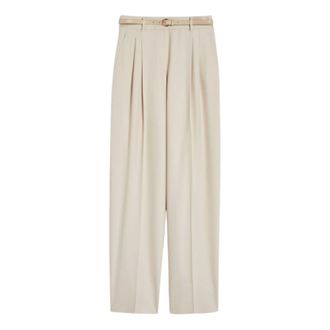 Max Mara Wide Trousers - female - Max Mara Studio - Wide Trousers - Beige - XS - Trousers