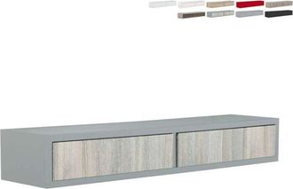 Domino Estanter&iacute;a De Pared Con 2 Cajones Dise&ntilde;o Moderno Sal&oacute;n Domino - Gris Oscuro