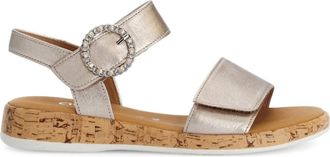 Gabor Platte Sandalen - Dames - Sandalen - Beige - 40 1/2 EU - Leer - Schoenen