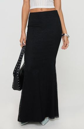 Princess Polly Topping Maxi Skirt in Black at Nordstrom, Size 10