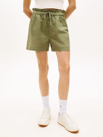 Tommy Jeans Short in hoofdzakelijk linnen, elastische taille, striksluiting