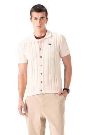 Members Only Mens JC Polo Cable-Knit Sweater in Off-White at Nordstrom, Size Xx-Large