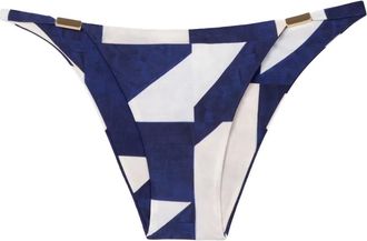 Lenny Niemeyer abstract-print gold-detail bikini bottom - White