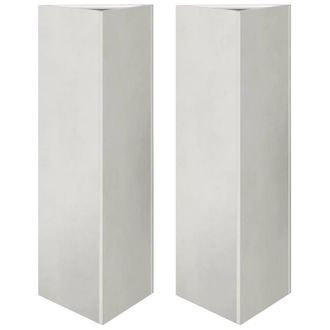 Berkfield Home Garden Planters 2 pcs Triangular 30x26x75 cm Stainless Steel in Silver | Size: 30 x 26 x 75 cm