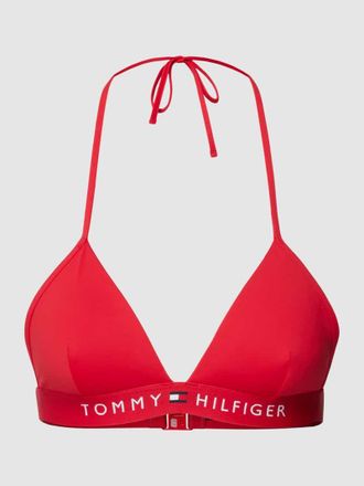 Tommy Hilfiger Bikini-Oberteil mit Neckholder Modell ORIGINAL in Rot, Größe XL