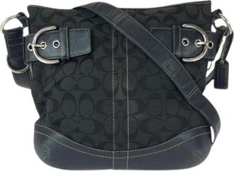 Coach Pre-owned Cross Body Bags, female, Black, Size: ONE SIZE Pre-owned Canvas Shoulder Bag