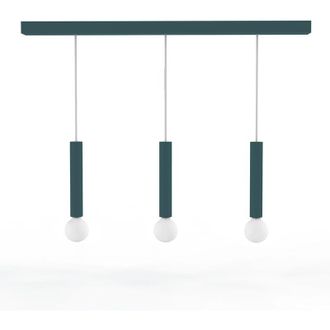 Lumicom Puro Sospensione Binario, 3X E27, max 42W, metallo, blu mediterraneo, D.4cm H.40cm - Lumicom