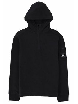 C.P. Company Half-Zip Sleeve Emblem Cotton Hoodie