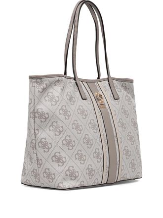 Guess Co monogram top handle tote bag - Grey