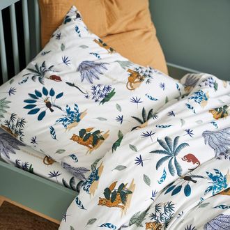 La Redoute Interieurs Kussensloop in biologisch katoen, Petite Jungle