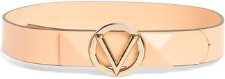 Mario Valentino Mati VLOGO Buckle Leather Belt in Peach Blush at Nordstrom Rack, Size X-Small