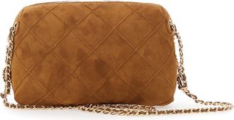 Tory Burch Womens Shoulder Bag Fleming Brown Suede Bovine