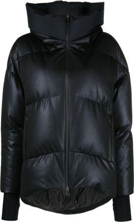 Herno hooded feather-down coat - women - Polyester/Polyamide/Polyurethane/Feather Down - 48 - Blue