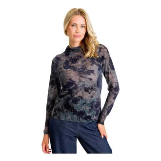 In Front Top de Manga Larga - Tops - Mujer - Gris - 2XL
