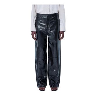 R&oacute;he Bruun Lacquer Baggy Pantaloni - - Trousers - Donna - Nero - S