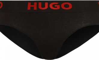 HUGO BOSS Womens Sporty Logo Brief, Black - Size: 14