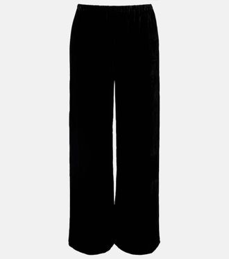 Asceno Austin velvet wide-leg pants