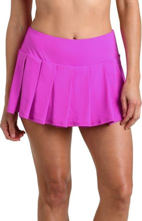 La Blanca Island Pleated Skirted Bikini Bottoms in Violet at Nordstrom, Size 16