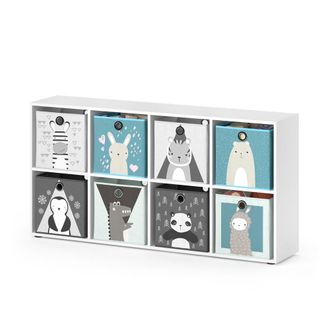 Vicco Estanter&iacute;a Infantil Scutum, Blanco, 143 X 72 Cm Con 8 Cajas Plegables