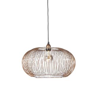 QAZQA Industrial L&aacute;mpara Colgante Industrial Cobre 49 Cm - Finn Acero Alargada Adecuado Para Led Max. 1 X 40 Watt - Qazqa