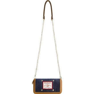 True Religion Buddha Patch Double Zip Chain Wallet in Dark Denim at Nordstrom