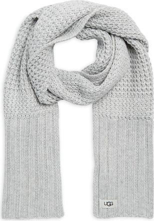 UGG Textured Knit Scarf in Grey Heather at Nordstrom Rack