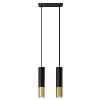 Sollux Lighting L&aacute;mpara de techo negro, dorado acero alt. 90 cm