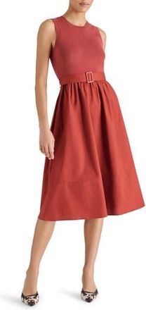 Steve Madden Rhodes Mixed Media Midi Dress in Brick House at Nordstrom Rack, Size X-Small
