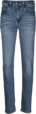 Levi's 724 High Rise Straight Jeans - Dames - Slim Fit Jeans - Blauw - W27 L30 - Katoen - Jeans