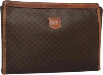 Celine Pre-owned Vintage leren clutch - Dames - Vintage Clutch - Bruin - ONE Size - Leer - Vintage