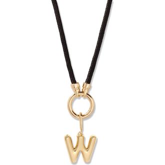Brook & York Kai Initial Charm Necklace in Gold/Black W at Nordstrom