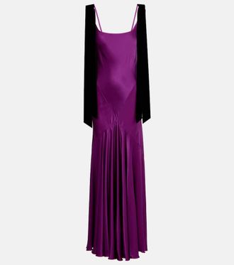 Nina Ricci Gathered satin maxi dress