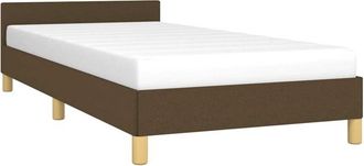 vidaXL Estructura de cama sin colchón tela marrón oscuro 80x200 cm Vidaxl