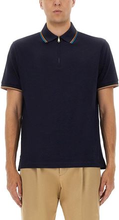 Paul Smith Cotton Polo Shirt With Zipper