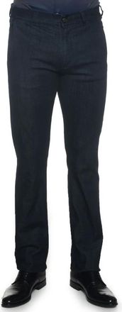 Canali Denim chino broek met logodetail - Heren - Regular Fit Jeans - Blauw - 4XL - Denim - Jeans