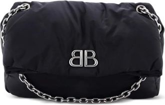 Balenciaga Monaco Chain Flap Nylon Medium shoulder bag - Nero
