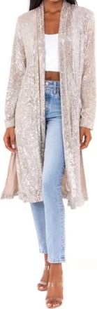 Fifteen Twenty Sequin Snake Duster In Silver