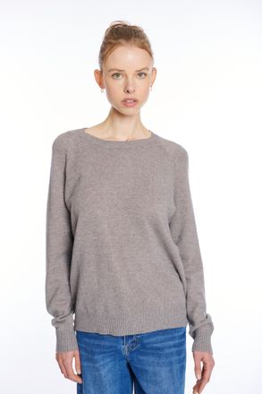 Hailys Strickpullover HAILYS LS V SK As44ra, Damen, Gr. XS, taupe marl, Strick, Obermaterial: 50% Viskose, 27% Nylon, 23% Polyester, meliert, h&uuml;ftlang, V-Aus