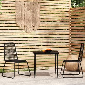 vidaXL Juego De Comedor Para Jard&iacute;n 3 Piezas Negro Vidaxl