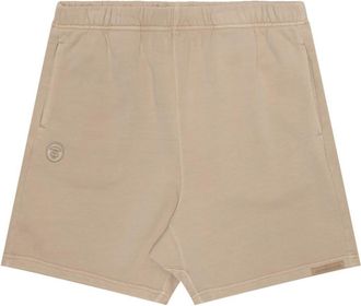 Aape By A Bathing Ape logo-embroidered cotton shorts - men - Cotton - S - Neutrals