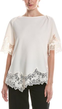 Anne Klein Embroidered Solid Top