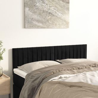 vidaXL Cabeceros 2 Unidades Terciopelo Negro 72x5x78/88 Cm Vidaxl