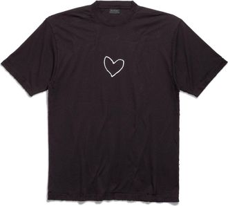 Balenciaga (WMNS) Balenciaga Lovey T-shirt Large Fit Black 641675TQVV89034