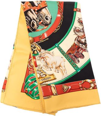 Herm&egrave;s Pre-owned Hermes Chevaux de Trait Silk Scarf 90 Ladies 0C074H2H67S68LYH
